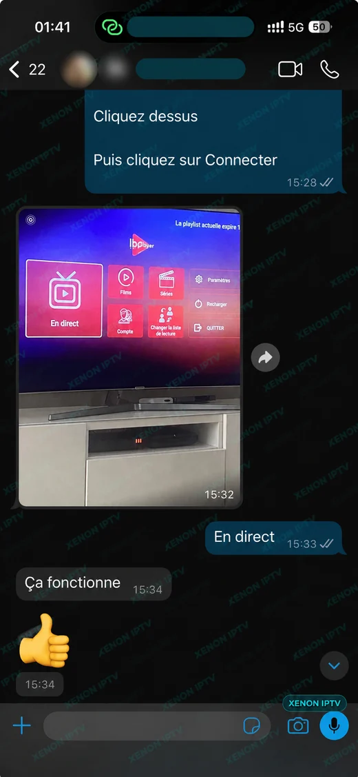 avis premier iptv — installation confirmée sur téléviseur, « ça fonctionne »