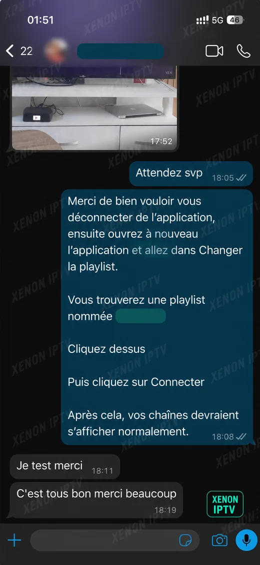 avis premier iptv — playlist rechargée, « c'est tout bon merci beaucoup »